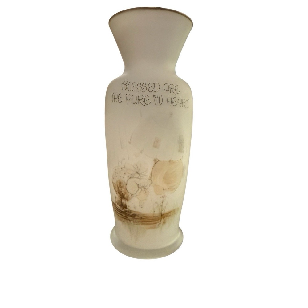 Vintage Enesco Japan Blessed Are The Pure In Heart Vase Precious Moments Style